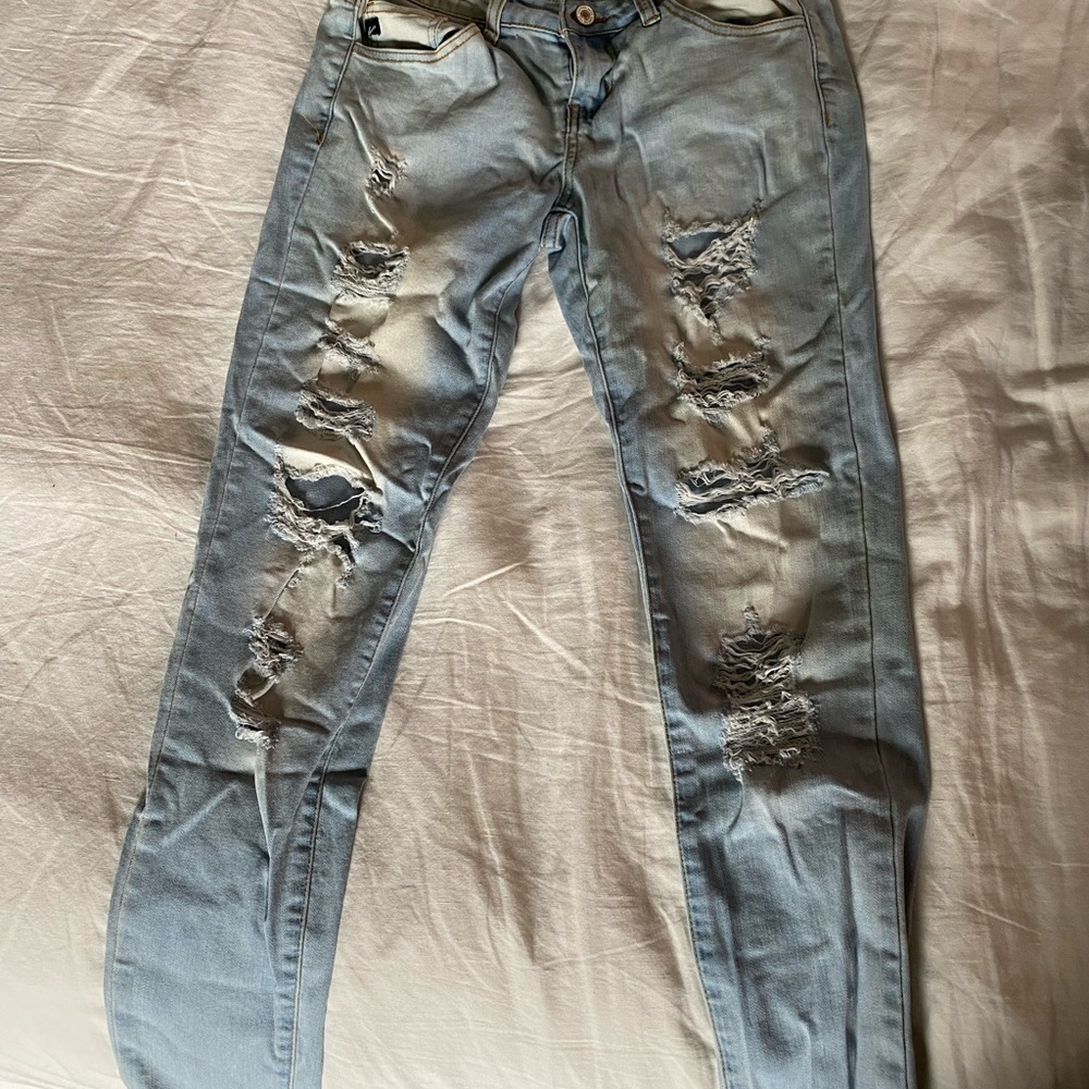 KanCan Blue Skinny Distressed Jeans